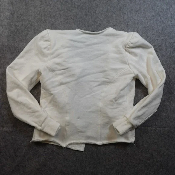 Drew Cardigan Womens Extra Small White Knit Cotton Open Front Sweater Casual - Picture 5 of 9